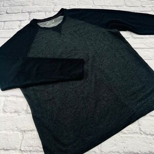 Orvis Mens XL Long Sleeve T Shirt Grey Black Raglan Classic Collection